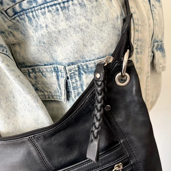 Stone Mountain Black Leather  Crossbody Bag - Picture 13 of 15